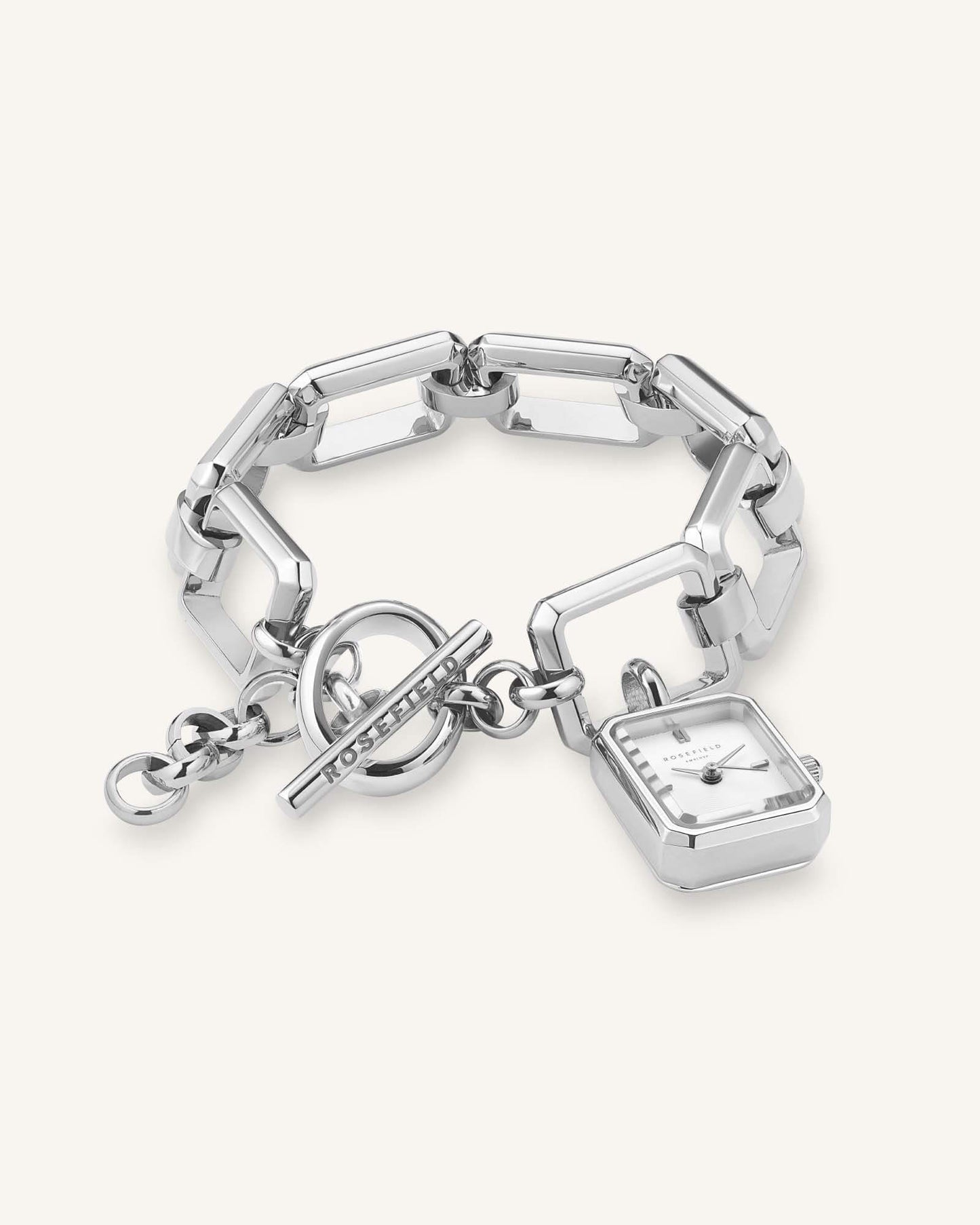 The Octagon Charm Chain White Silver