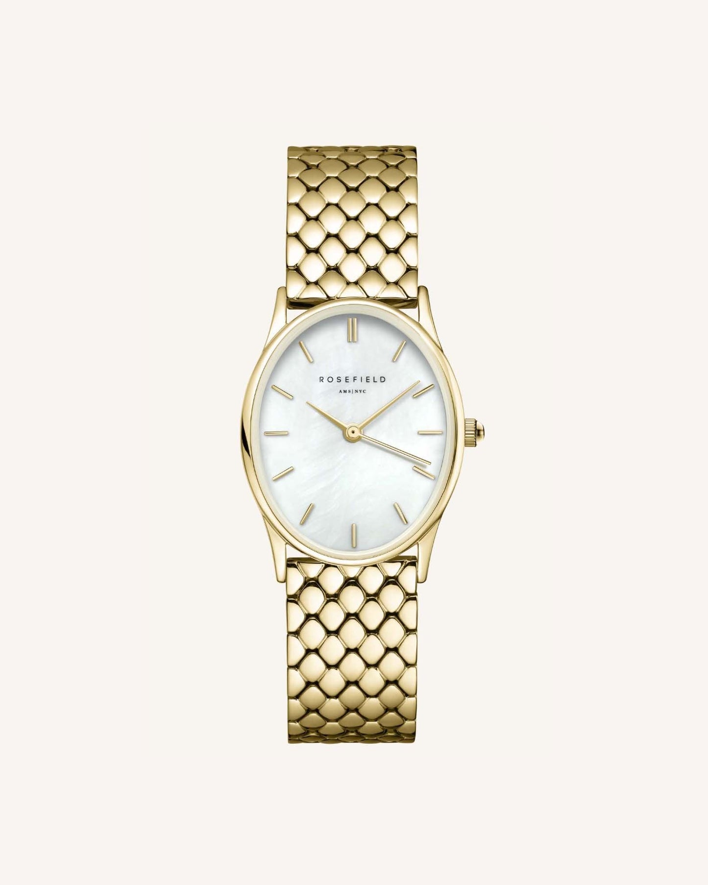The Oval Gold Steel Strap