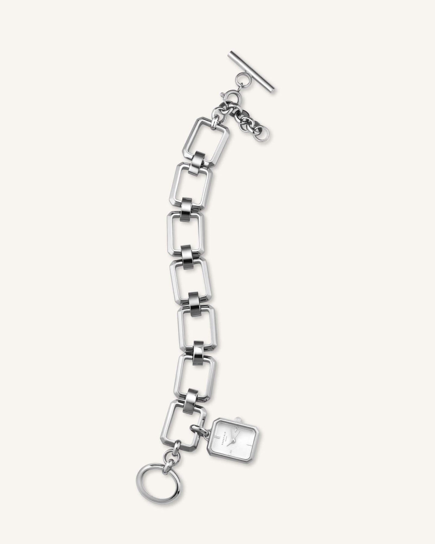 The Octagon Charm Chain White Silver
