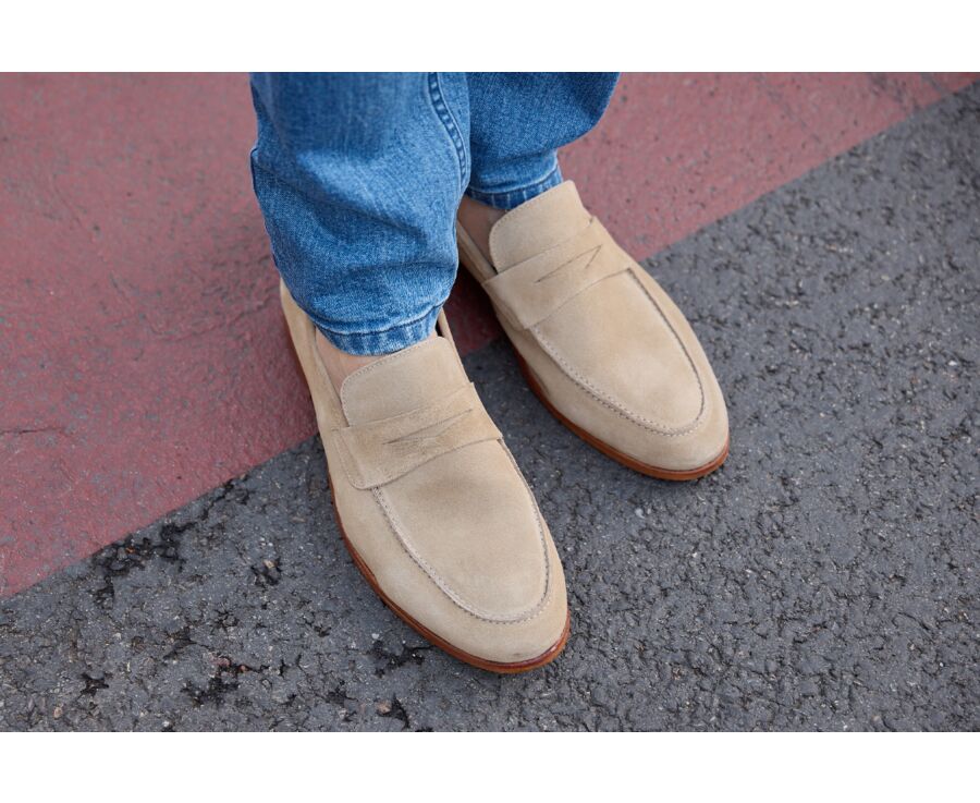 Men's Velvet moccasin - leather sole