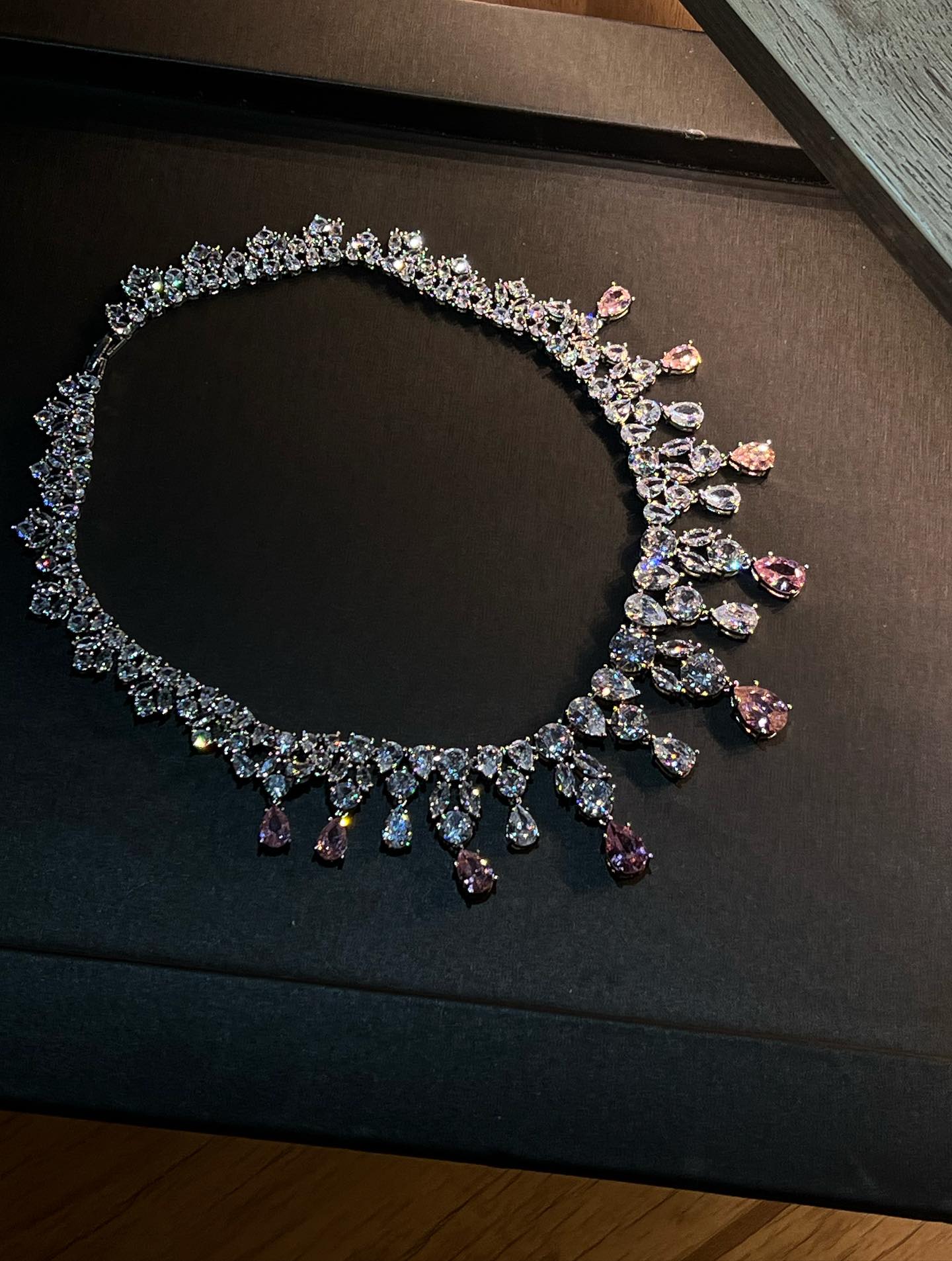 Diamond necklace and matching earrings