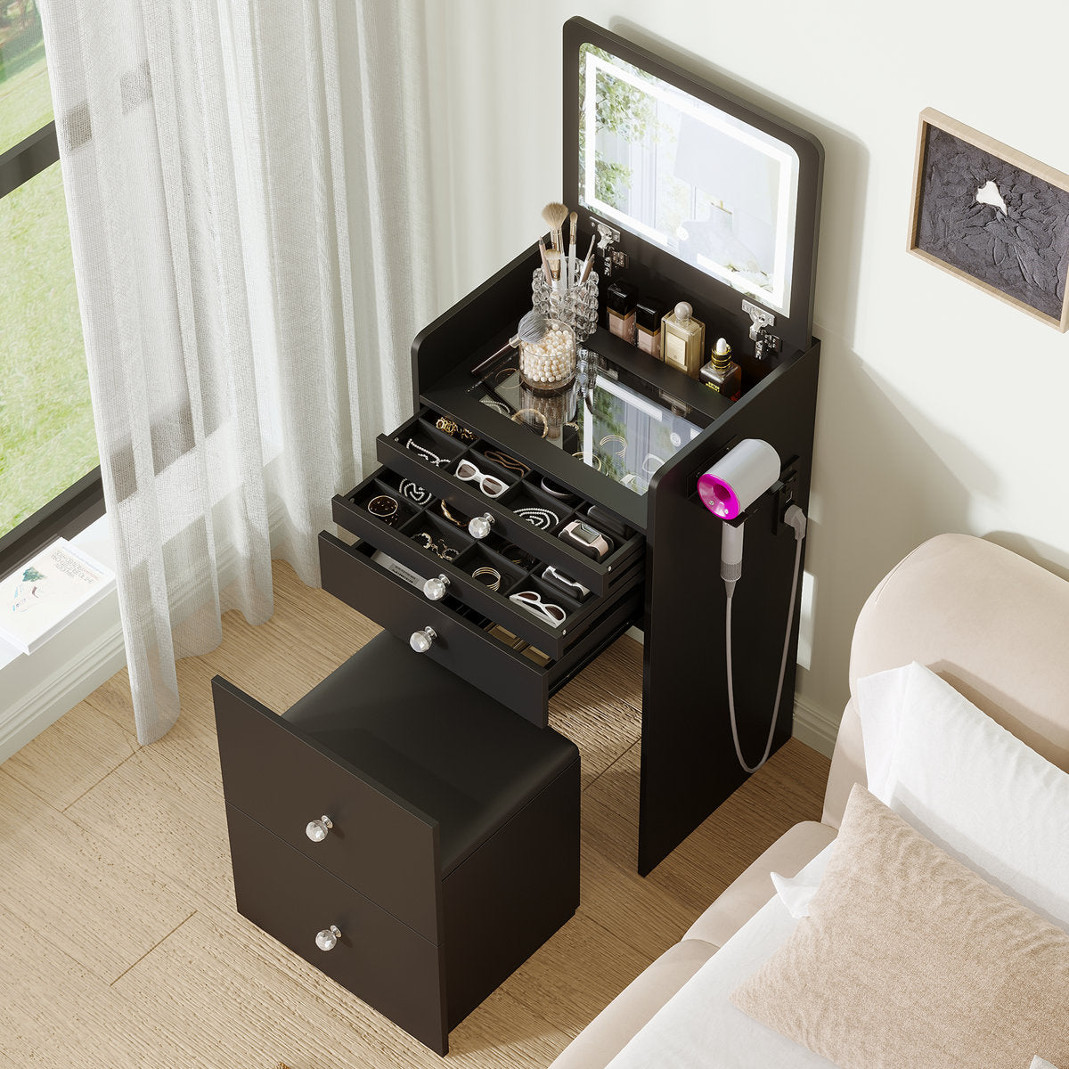 3in1 space saving vanity desk