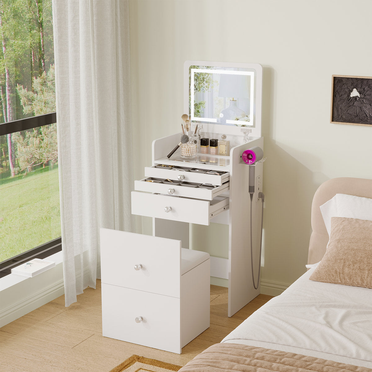 3in1 space saving vanity desk
