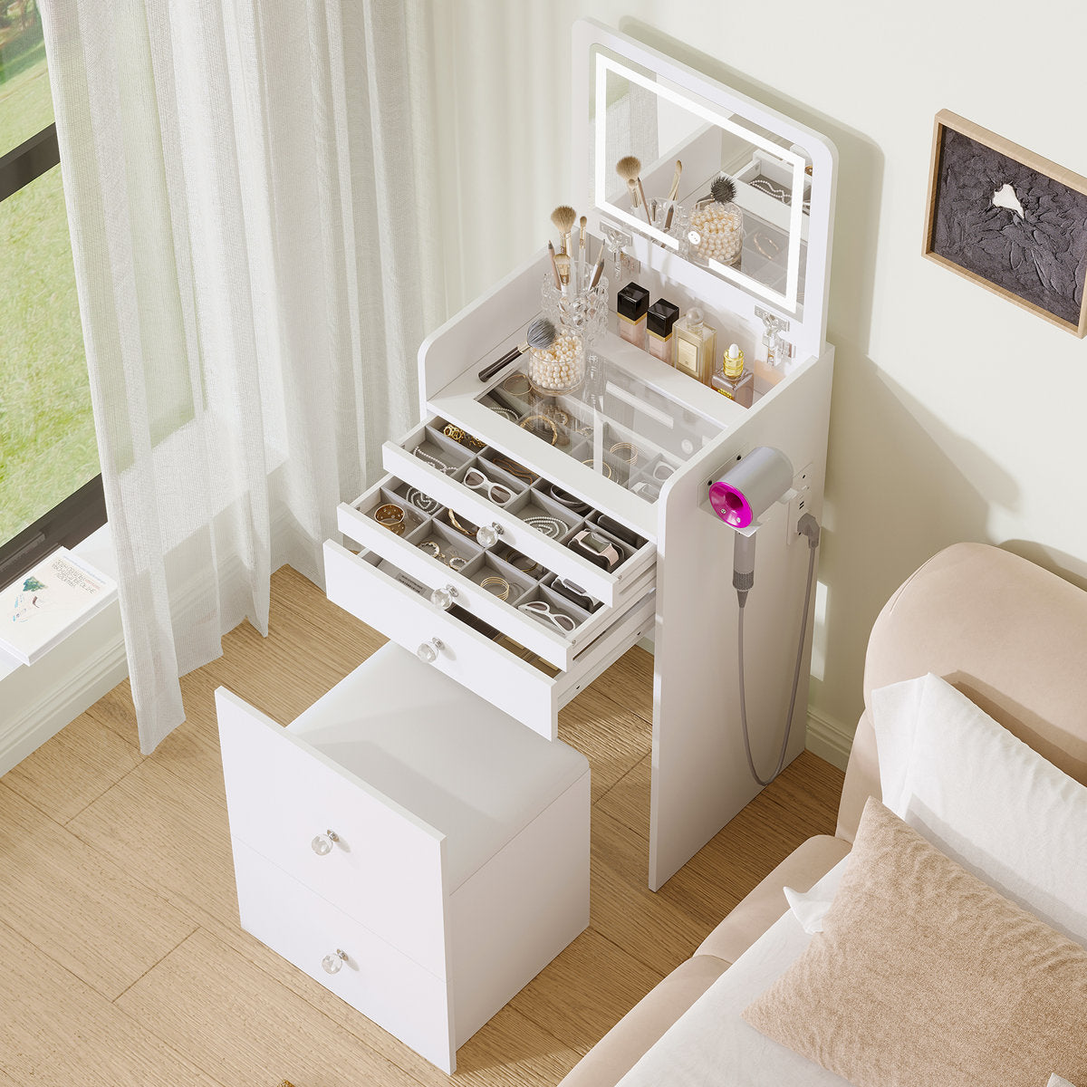 3in1 space saving vanity desk