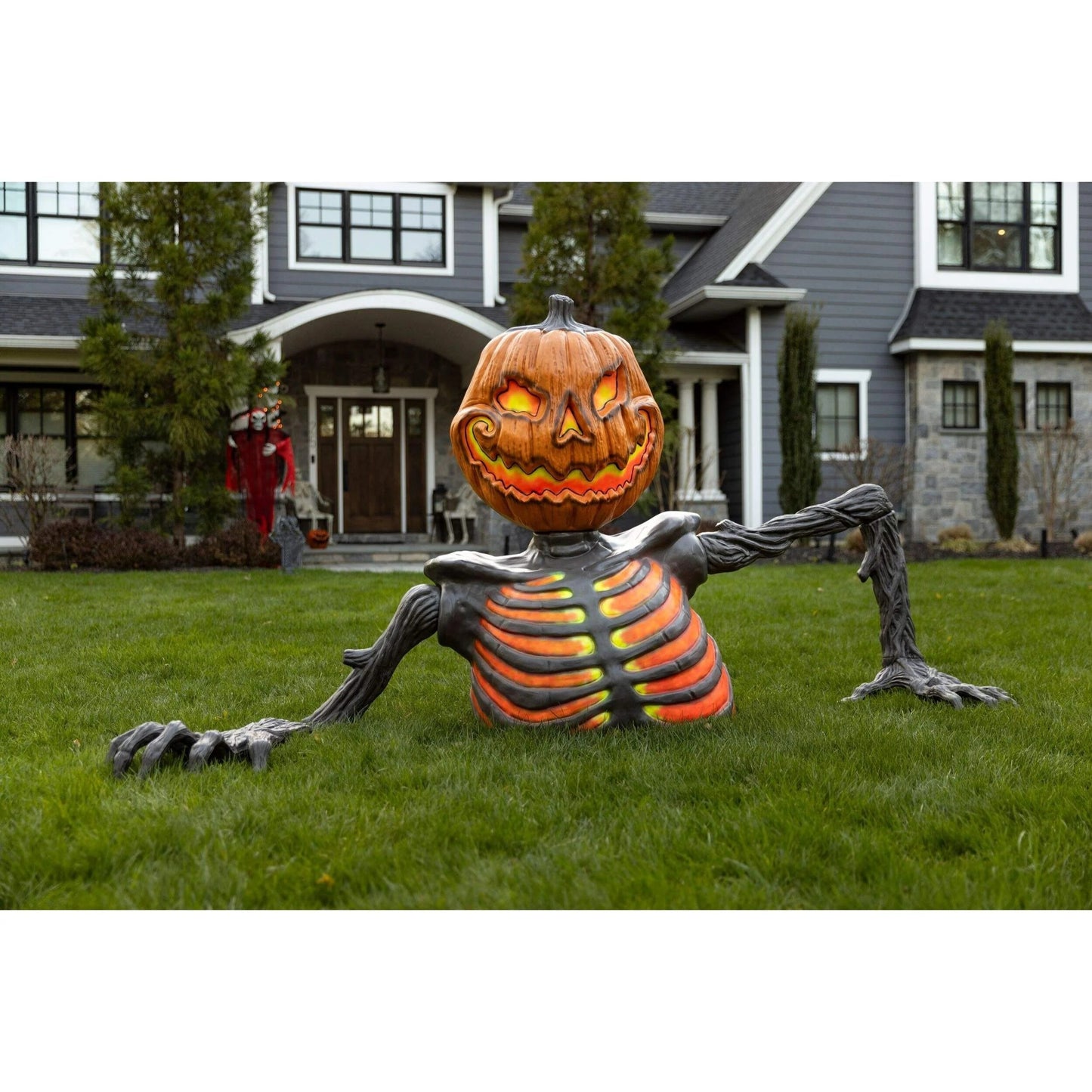 Pumpkin Skeleton Ground Breaker Halloween Decoration