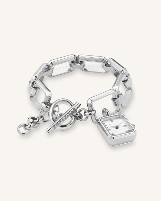 The Octagon Charm Chain White Silver