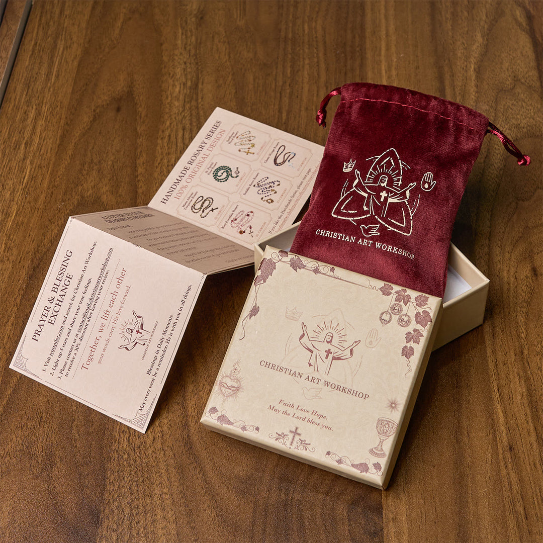 Color-Shifting Luminous Flame Stone Beads Rosary with Cross