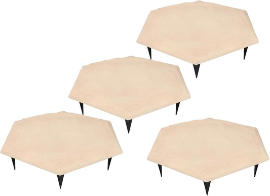 4pcs Hexagon 17inch Outdoor Stepping Stones with Ground Stakes