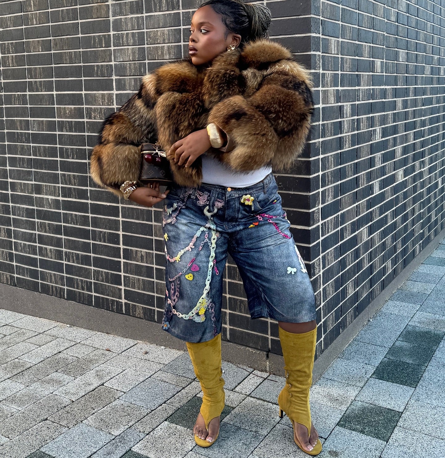 Women's Crop Fox Bomber