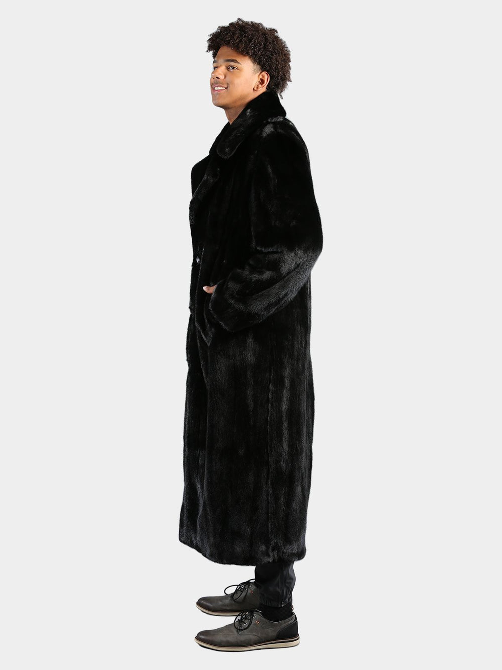 Full Length Men's Ranch Mink Fur Coat