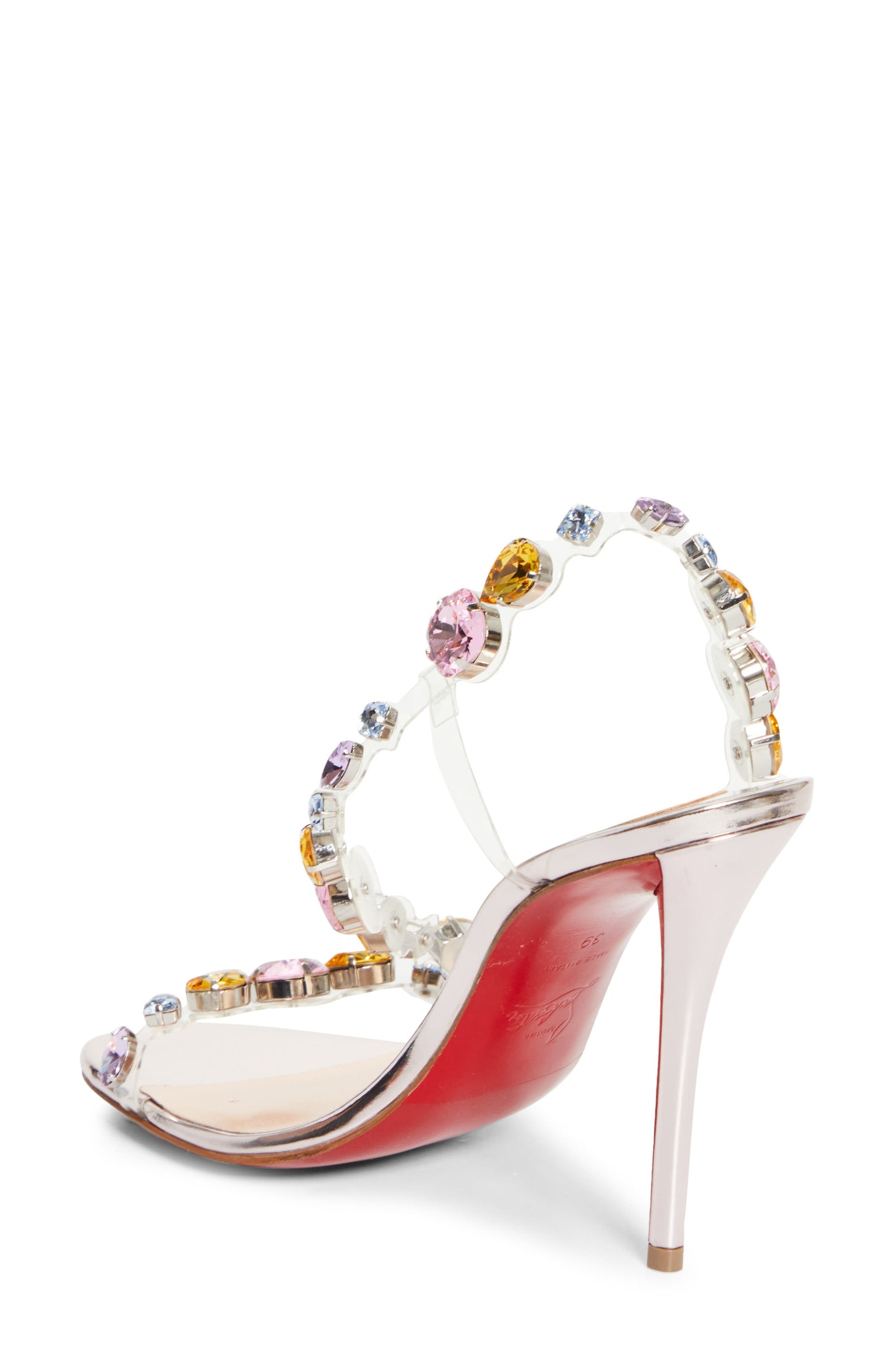 Crystal Embellished Transparent Slingback Sandal