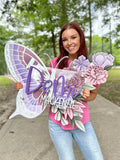 33 by 23 butterfly in pink and purple color scheme
