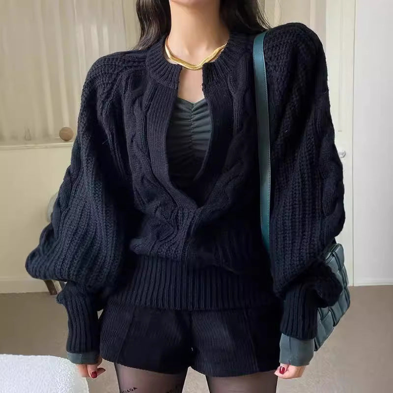 Cable knit pullover sweater