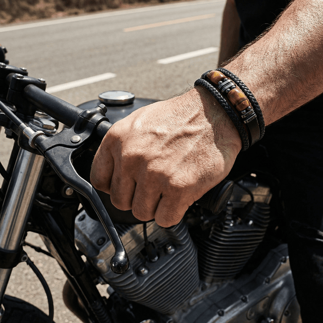 Buddha Stones Tiger Eye Power Magnetic Buckle Multilayered Leather Bracelet
