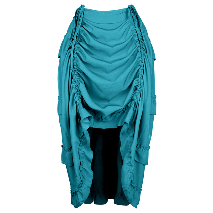 Retro Victorian High-Low Drawstring Skirt