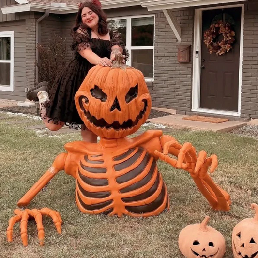 Pumpkin Skeleton Ground Breaker Halloween Decoration