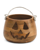 12in Wooden Jack O Lantern Candy Bowl