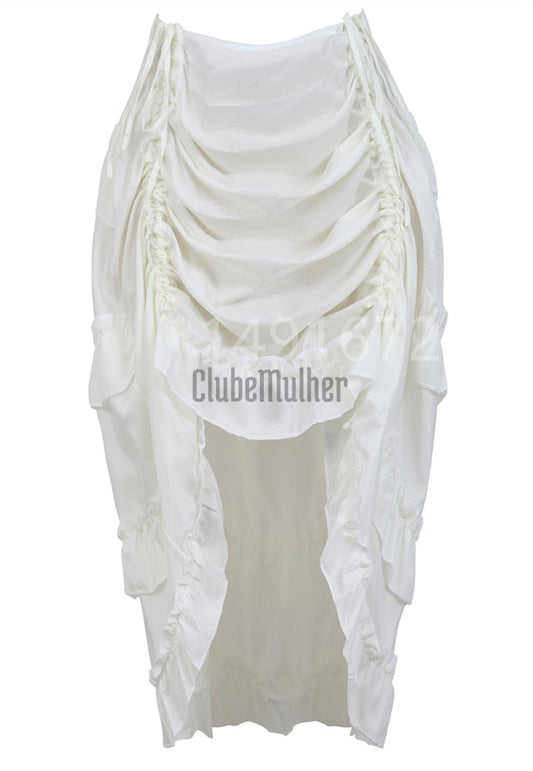 Retro Victorian High-Low Drawstring Skirt