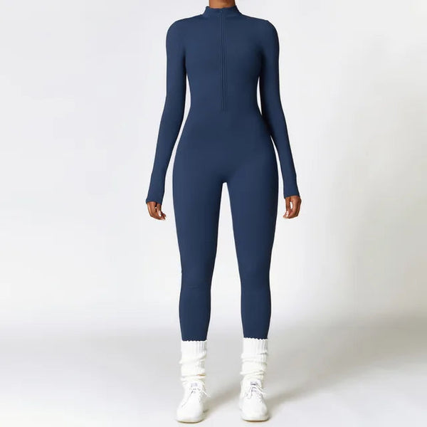 Ultrafine Merino Seamless Elastic Zipper Jumpsuit